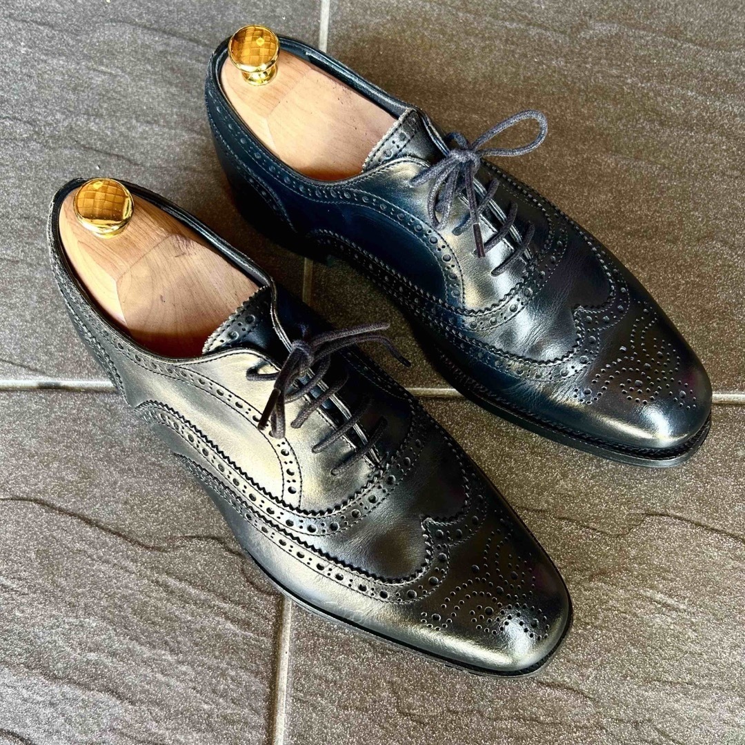 NEWYORKER(ニューヨーカー)のニューヨーカー 25.5 ウイングチップ ブラック 黒 ビジネス 革靴 本革　 メンズの靴/シューズ(ドレス/ビジネス)の商品写真