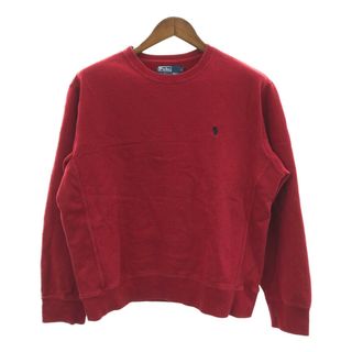 ポロラルフローレン(POLO RALPH LAUREN)のPolo by Ralph Lauren ポロ ラルフローレン ワンポイントロゴ スウェット トレーナー レッド (メンズ L) 中古 古着 Q1139(スウェット)