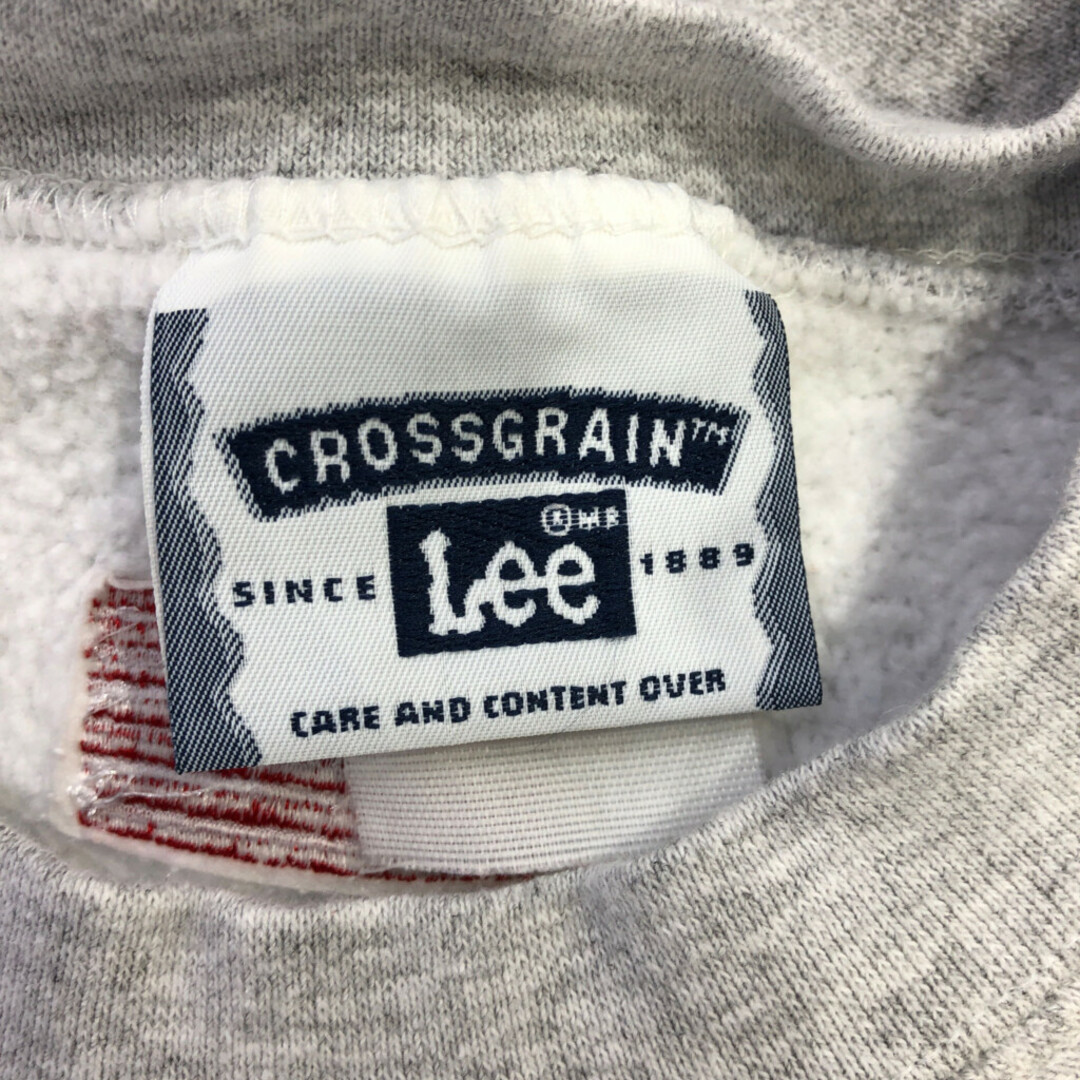Lee(リー)の90年代 USA製 Lee リー CROSSGRAIN 企業ロゴ プリント スウェット アメカジ グレー (メンズ XL相当) 中古 古着 Q1149 メンズのトップス(スウェット)の商品写真