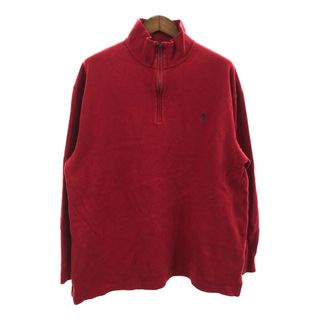 ポロラルフローレン(POLO RALPH LAUREN)のPolo by Ralph Lauren ポロ ラルフローレン ハーフジップ セーター レッド (メンズ L) 中古 古着 Q1143(ニット/セーター)