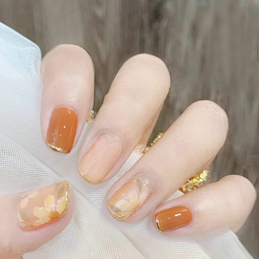 【色: #2-オレンジ】Sun&Beam Nails ネイルチップ ミディアム  コスメ/美容のネイル(ネイルケア)の商品写真