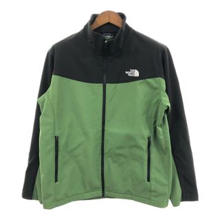 ザノースフェイス(THE NORTH FACE)のTHE NORTH FACE ノースフェイス ソフトシェルジャケット アウトドア グリーン (メンズ L) 中古 古着 Q1151(その他)