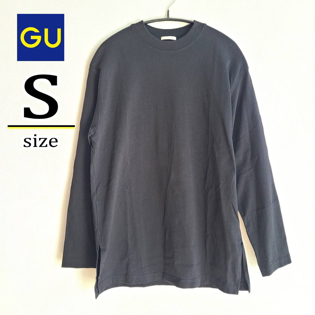 GU(ジーユー)のロングスリーブT 　ロンT　スリット コットン 綿100％　レディース　  レディースのトップス(Tシャツ(長袖/七分))の商品写真