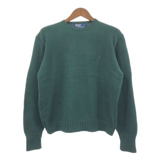 ポロラルフローレン(POLO RALPH LAUREN)のPolo by Ralph Lauren ポロ ラルフローレン クルーネック セーター グリーン (メンズ L) 中古 古着 Q1158(ニット/セーター)