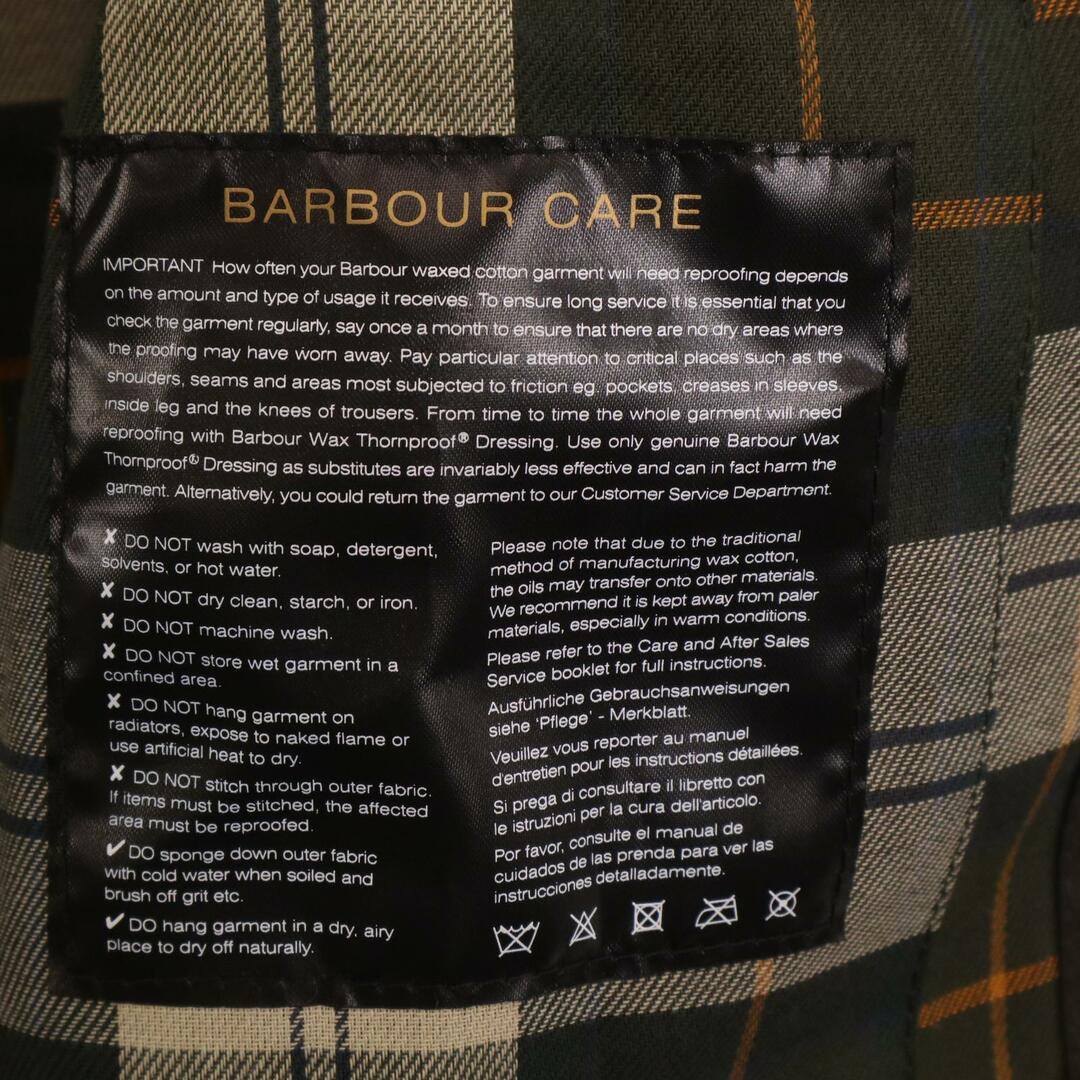 Barbour(バーブァー)のバブアー 2102028 BURGHLEY グリーン コットン オイルドロングコート UK10 レディースのジャケット/アウター(その他)の商品写真