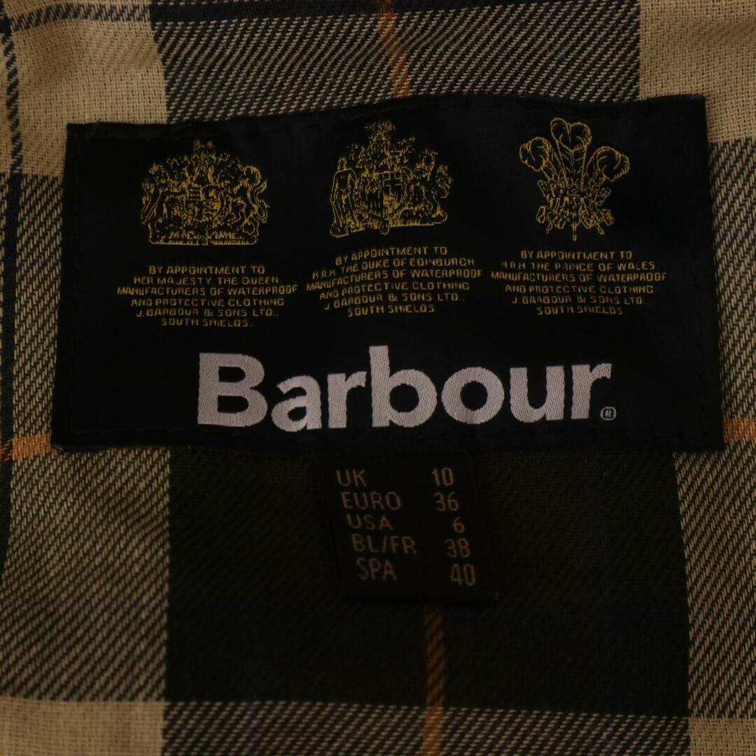 Barbour(バーブァー)のバブアー 2102028 BURGHLEY グリーン コットン オイルドロングコート UK10 レディースのジャケット/アウター(その他)の商品写真