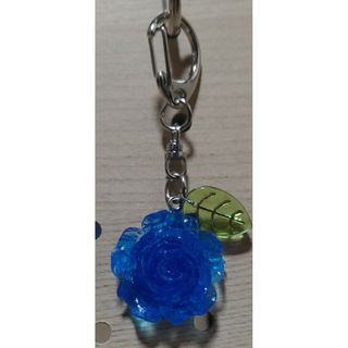 【ハンドメイド】青薔薇 バッグチャーム(バッグチャーム)