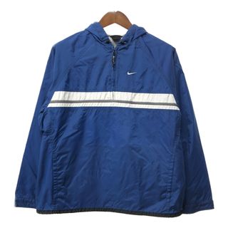 ナイキ(NIKE)の2000年代～ NIKE ナイキ ハーフジップ ナイロン ジャケット スポーツ ワンポイントロゴ ブルー (レディース L) 中古 古着 Q1186(その他)