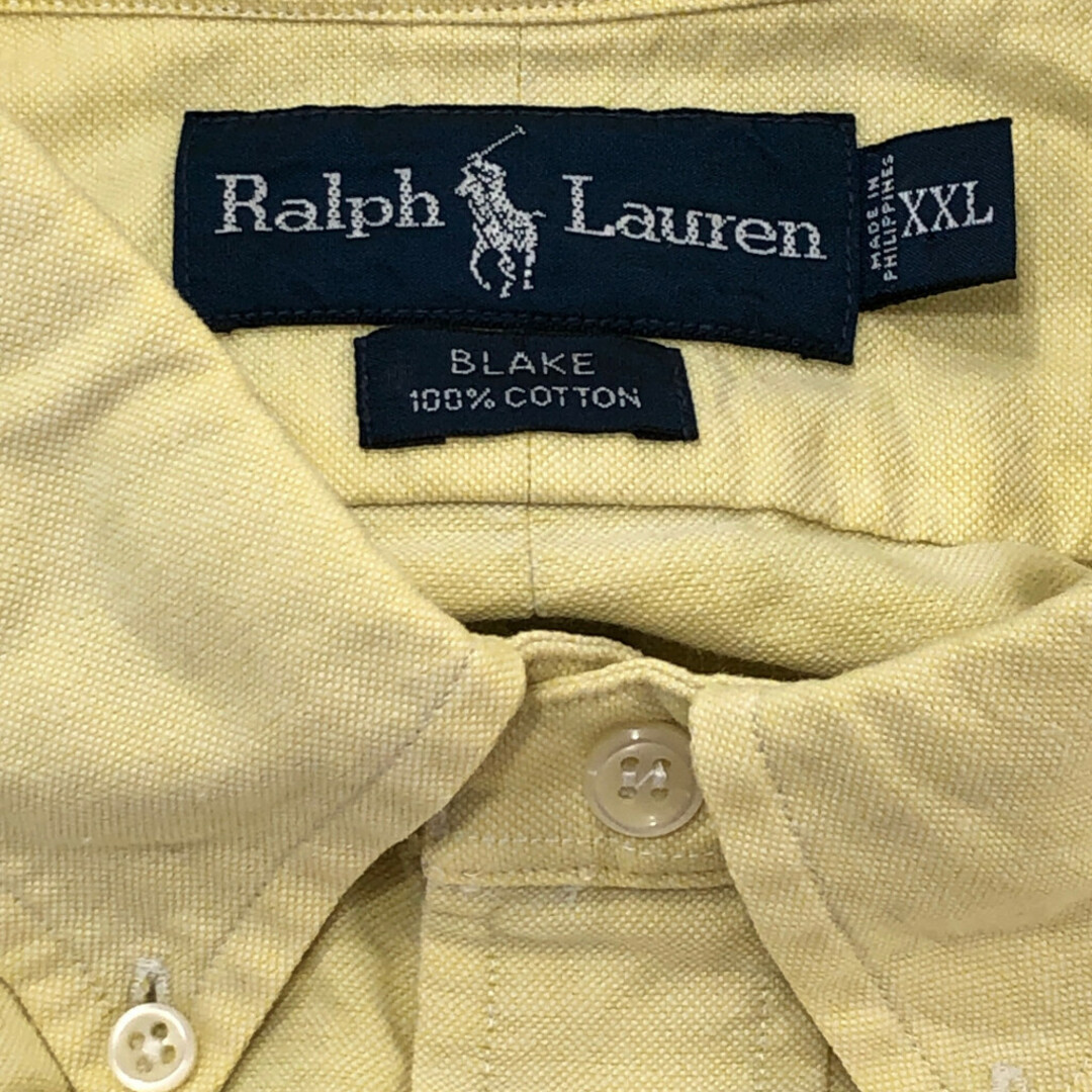 RALPH LAUREN ラルフローレン BLAKE 長袖シャツ イエロー (メンズ XXL) 中古 古着 Q1182 メンズのトップス(シャツ)の商品写真