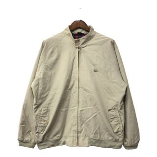 90年代 IZOD LACOSTE アイゾッド ラコステ ハリントンジャケット ワンポイントロゴ ベージュ (メンズ XL) 中古 古着 Q1188(その他)