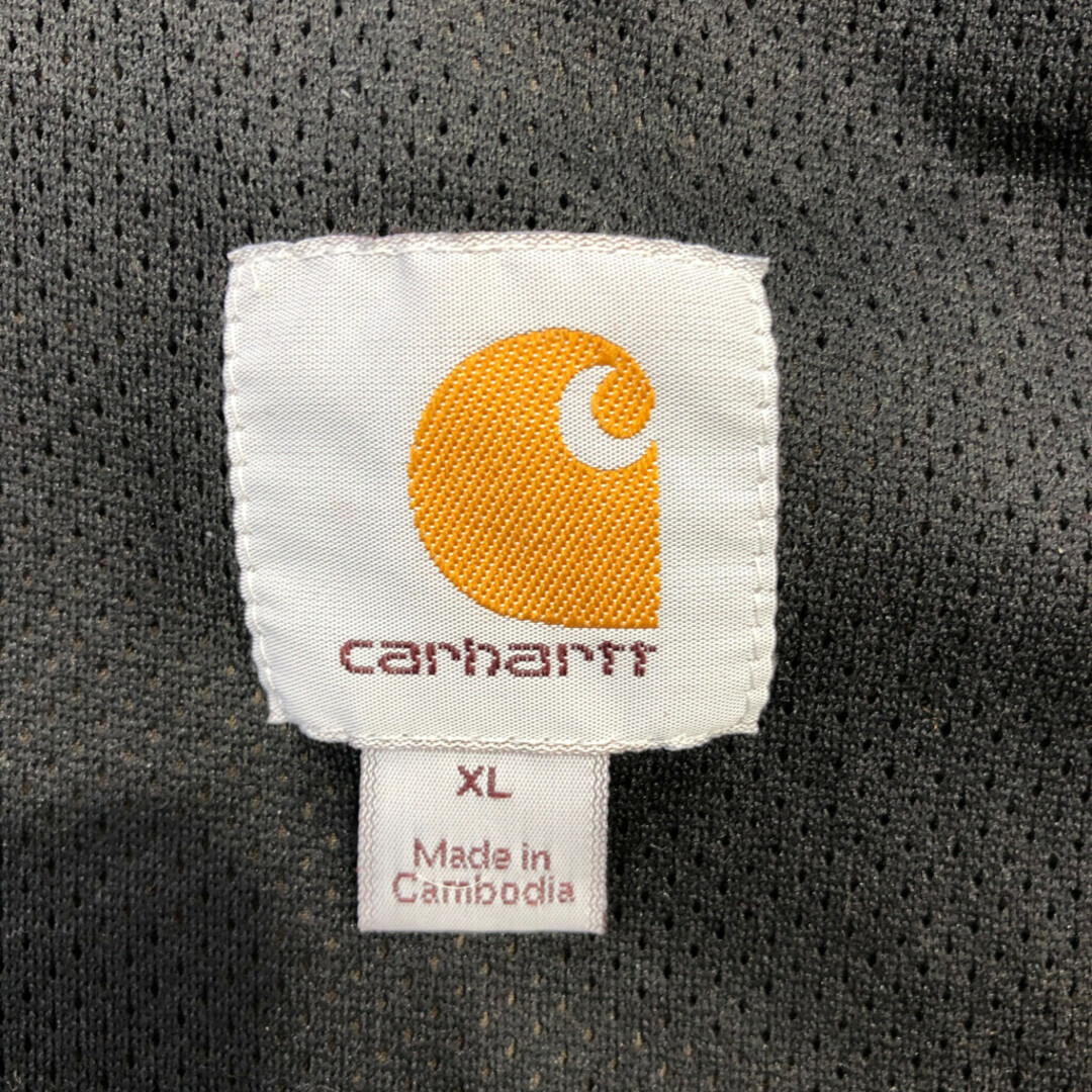 carhartt(カーハート)のCarhartt カーハート 企業ロゴ 刺繍 ナイロン パーカー ジャケット ワーク ブラウン (メンズ XL REGULAR) 中古 古着 Q1209 メンズのジャケット/アウター(その他)の商品写真