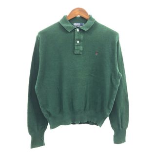 ポロラルフローレン(POLO RALPH LAUREN)のPolo by Ralph Lauren ポロ ラルフローレン ワンポイントロゴ コットン ポロシャツ アメカジ グリーン (メンズ L) 中古 古着 Q1212(ポロシャツ)