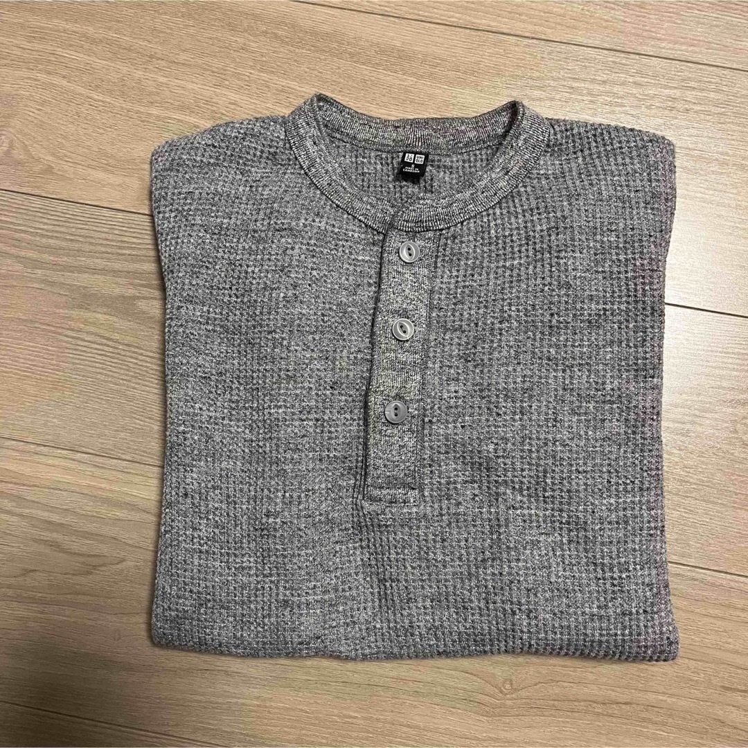 UNIQLO(ユニクロ)のユニクロ ワッフルヘンリーネックT（長袖） メンズのトップス(Tシャツ/カットソー(七分/長袖))の商品写真