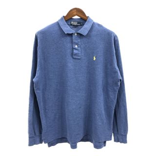 ポロラルフローレン(POLO RALPH LAUREN)のPolo by Ralph Lauren ポロ ラルフローレン 長袖ポロシャツ ブルー (メンズ L) 中古 古着 Q1229(ポロシャツ)