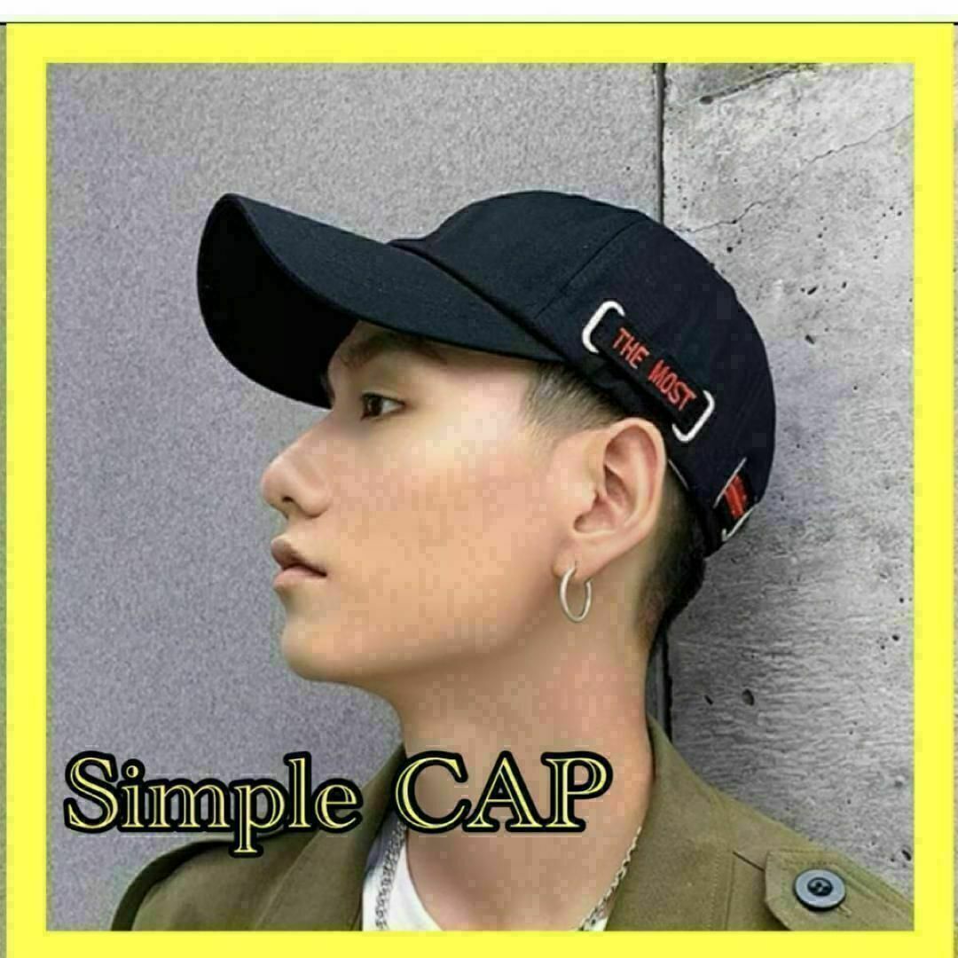 帽子キャップロゴメンズレディース韓国ユニセックス 男女兼用 おしゃれ ブラック | フリマアプリ ラクマ