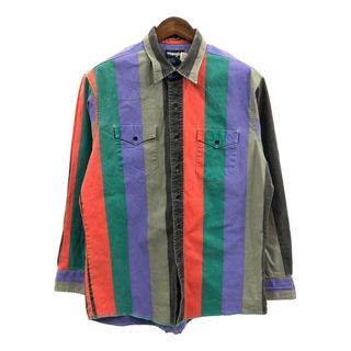 ラングラー(Wrangler)の80年代 Wrangler ラングラー ウェスタン 長袖シャツ マルチカラー (メンズ 17-35) 中古 古着 Q1246(シャツ)