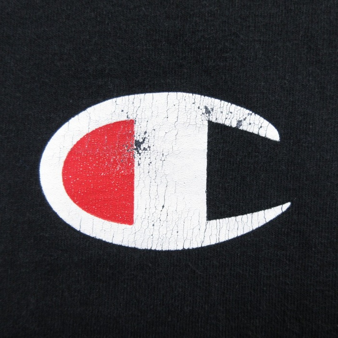 Champion(チャンピオン)の古着 レディース 半袖 Tシャツ チャンピオン champion ワンポイントロゴ クルーネック 黒 ブラック 21apr23 中古 レディースのワンピース(ミニワンピース)の商品写真