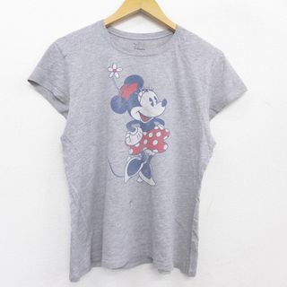 ディズニー(Disney)の古着 半袖 Tシャツ キッズ 子供服 ガールズ ディズニー DISNEY ミニー クルーネック グレー 霜降り 21jun11 中古(ミニワンピース)