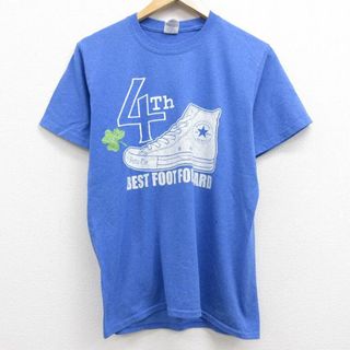 古着 半袖 Tシャツ キッズ ボーイズ 子供服 コンバース オールスター スニーカー ラメ クルーネック 青 ブルー 霜降り 21jul01 中古(ミニワンピース)