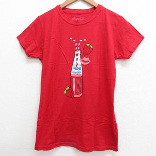 古着 レディース 半袖 Tシャツ コカコーラ ファンタ デッドストック コットン クルーネック 赤 レッド 21jul08 中古(ミニワンピース)