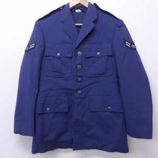 S★古着 長袖 ビンテージ ミリタリー ジャケット 将校服 ユニフォーム 60年代 60s USAF USA製 紺 ネイビー 21feb12 中古 メンズ アウター フライト(ダッフルコート)