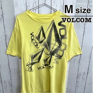 ボルコム(volcom)のVOLCOM　Tシャツ　Mサイズ　イエロー　黄色　プリント　ロゴ　USA古着(Tシャツ/カットソー(半袖/袖なし))