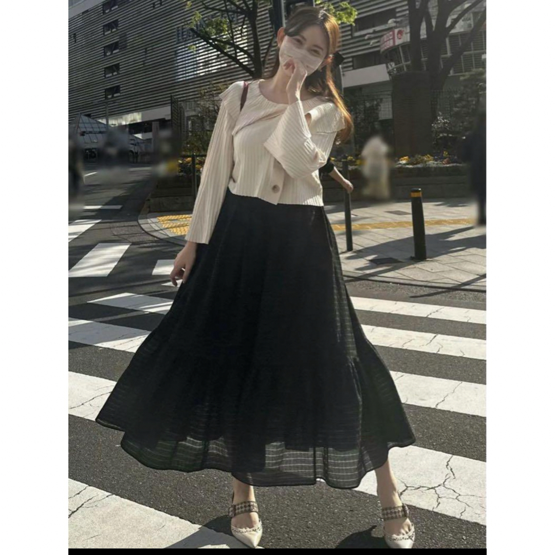 Her lip to - Herlipto Stripe Jacquard Volume Skirtの通販 by Her lip to - Herlipto Stripe Jacquard Volume Skirtの通販 by