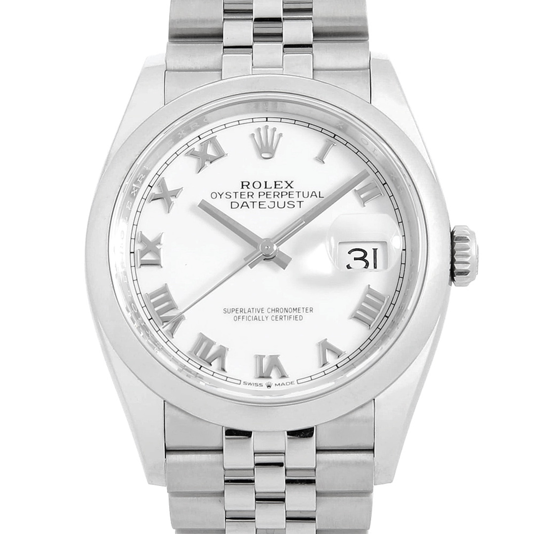 型番ロレックス デイトジャスト36 126200 ホワイト ローマ 5列 ジュビリーブレス ランダム番 メンズ  腕時計
