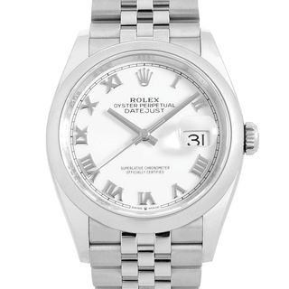 ロレックス(ROLEX)のロレックス デイトジャスト36 126200 ホワイト ローマ 5列 ジュビリーブレス ランダム番 メンズ 中古 腕時計(腕時計(アナログ))