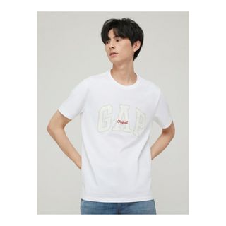 ギャップ(GAP)のGapロゴ クルーネックTシャツ　GAP ギャップ  Tシャツ XS 白(Tシャツ/カットソー(半袖/袖なし))