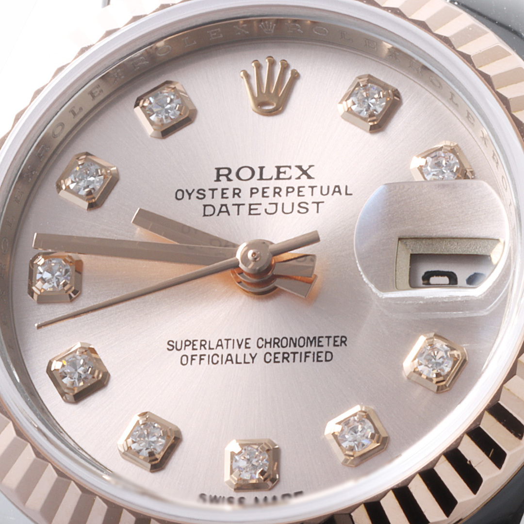 ROLEX(ロレックス)のロレックス デイトジャスト 10Pダイヤ 179171G ピンク 3列 オイスターブレス ランダム番 レディース 中古 腕時計 レディースのファッション小物(腕時計)の商品写真