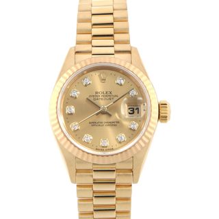 ロレックス(ROLEX)のロレックス デイトジャスト 10Pダイヤ 69178G シャンパン W番 レディース 中古 腕時計(腕時計)