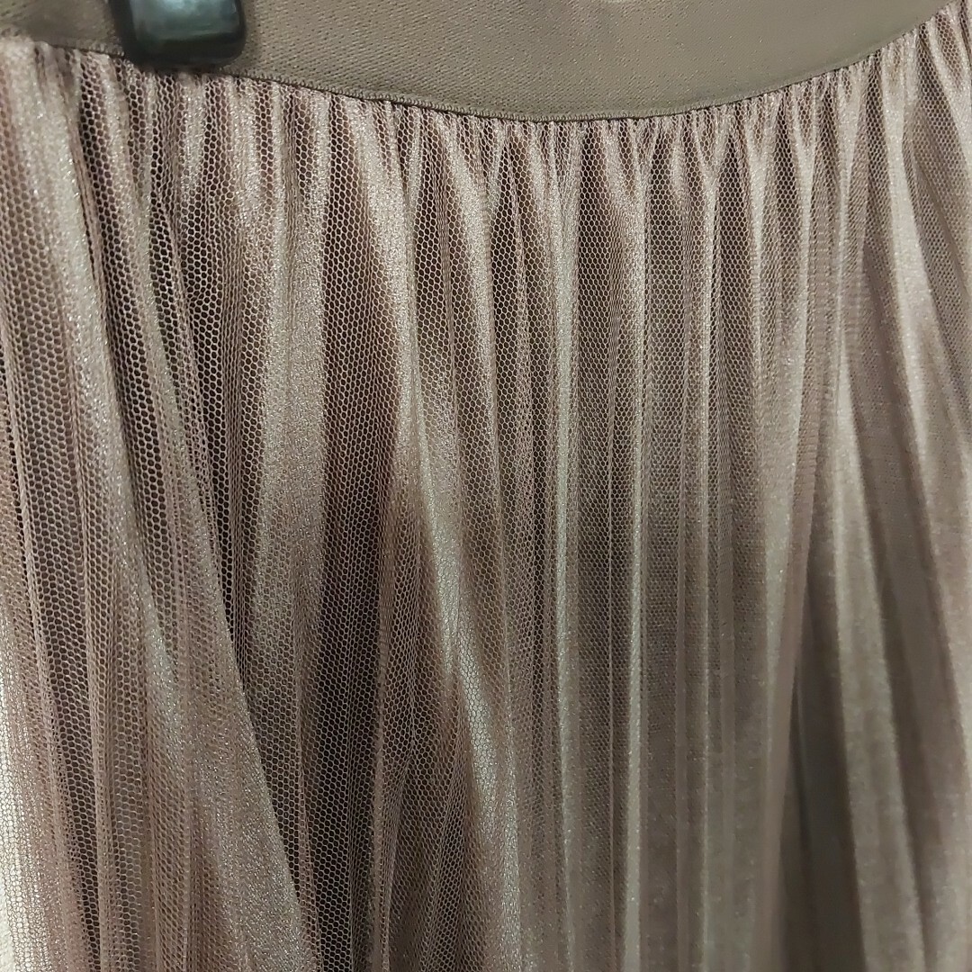 MAJESTIC LEGON(マジェスティックレゴン)の[未使用品]マジェスティックレゴン☆裾レース ベロアスカート プリーツ M モカ レディースのスカート(ロングスカート)の商品写真