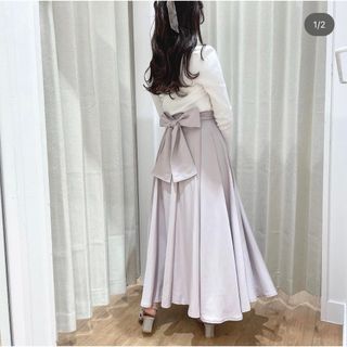 エブリン(evelyn)の【美品】アンミール　anmille ウエストリボンフレアスカート(ロングワンピース/マキシワンピース)