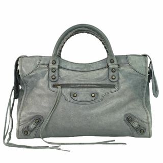 バレンシアガバッグ(BALENCIAGA BAG)の本物 バレンシアガ BALENCIAGA ザ シティ ハンドバッグ レザー グレー 115748 The City バッグ 中古(ハンドバッグ)