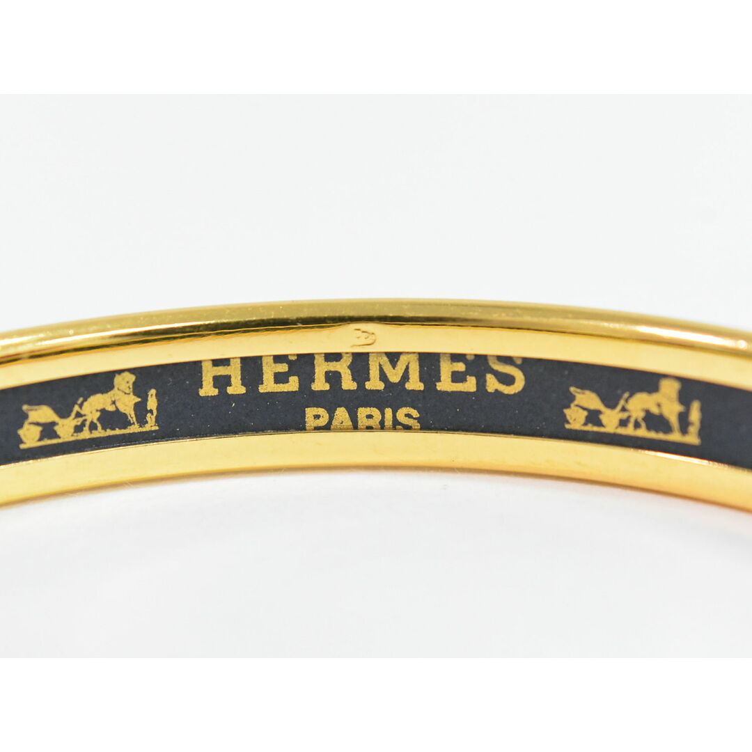Hermes(エルメス)の本物 エルメス HERMES エマイユ PM 七宝焼 バングル ブレスレット GP ゴールドメッキ グリーン Email アクセサリー ジュエリー 中古 レディースのアクセサリー(ブレスレット/バングル)の商品写真