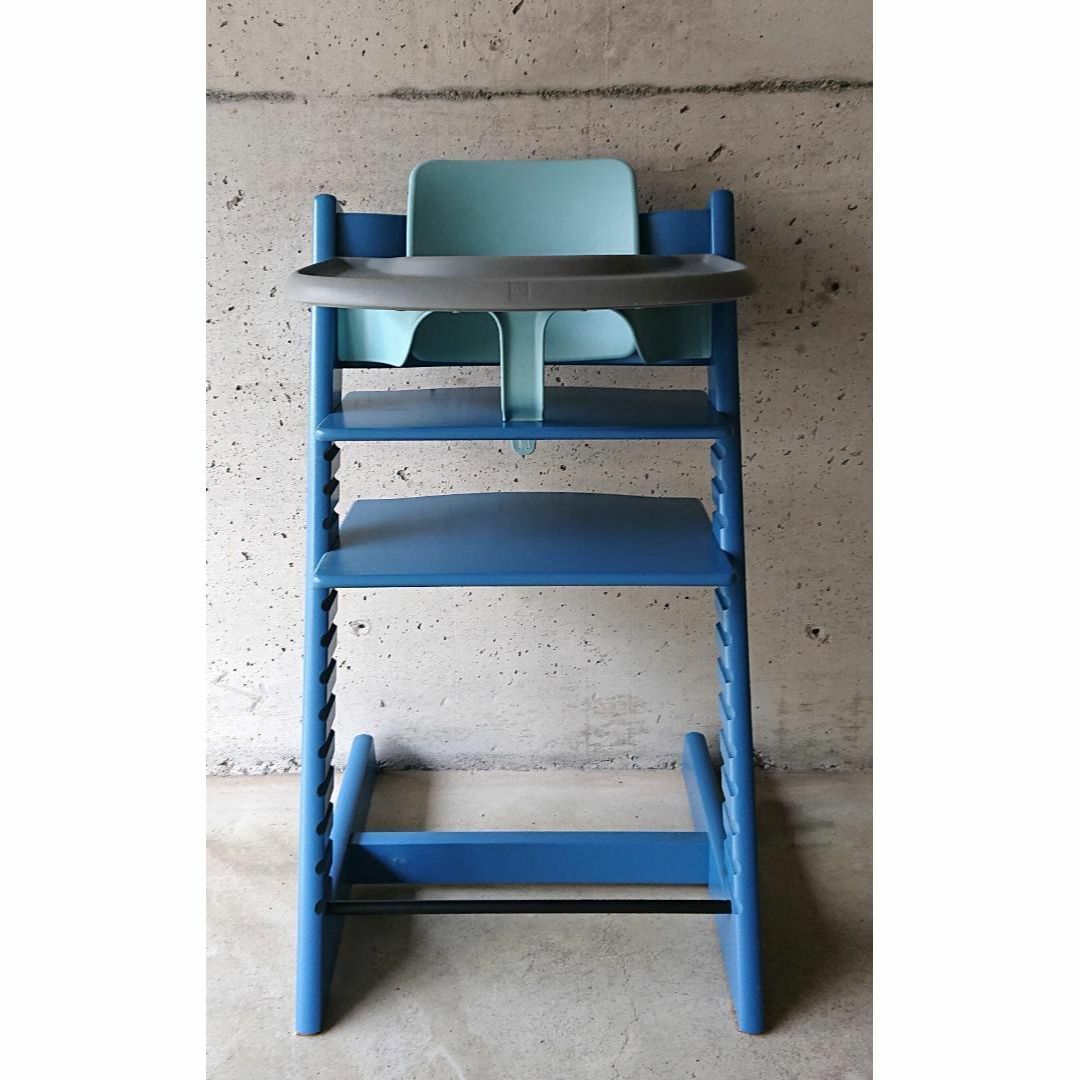 Stokke(ストッケ)の【良品】STOKKE　ブルーSN.3～　ベビーセット＆トレイ付 キッズ/ベビー/マタニティの寝具/家具(その他)の商品写真