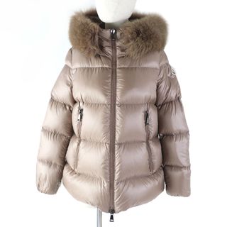 モンクレール(MONCLER)の極美品☆MONCLER モンクレール 2020年製 SERIFUR セリファー ロゴワッペン・フォックスファー・フード付 ダウンジャケット ブラウン 00 正規品 レディース(ダウンジャケット)