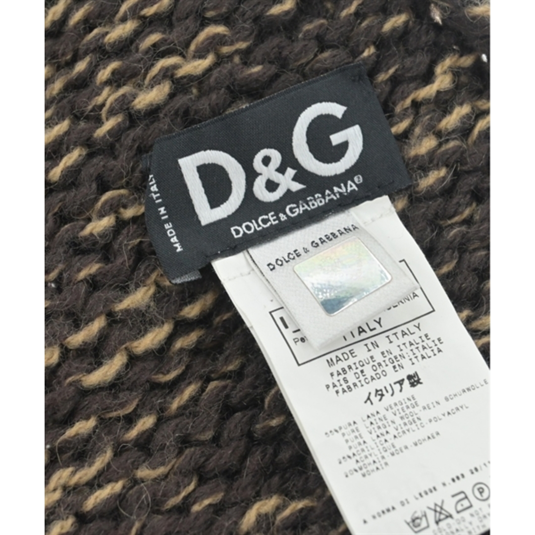 D&G(ディーアンドジー)のD&G ディー＆ジー マフラー - 茶xベージュ 【古着】【中古】 メンズのファッション小物(マフラー)の商品写真