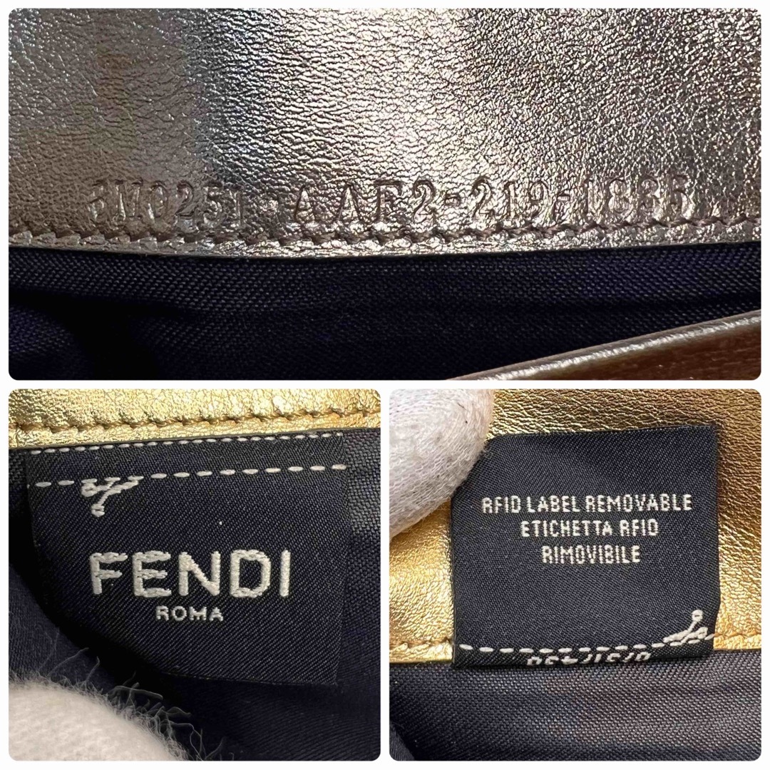 FENDI(フェンディ)の極美品 フェンディ コンチネンタル 長財布 ゴールド ナッパレザー フラップ レディースのファッション小物(財布)の商品写真