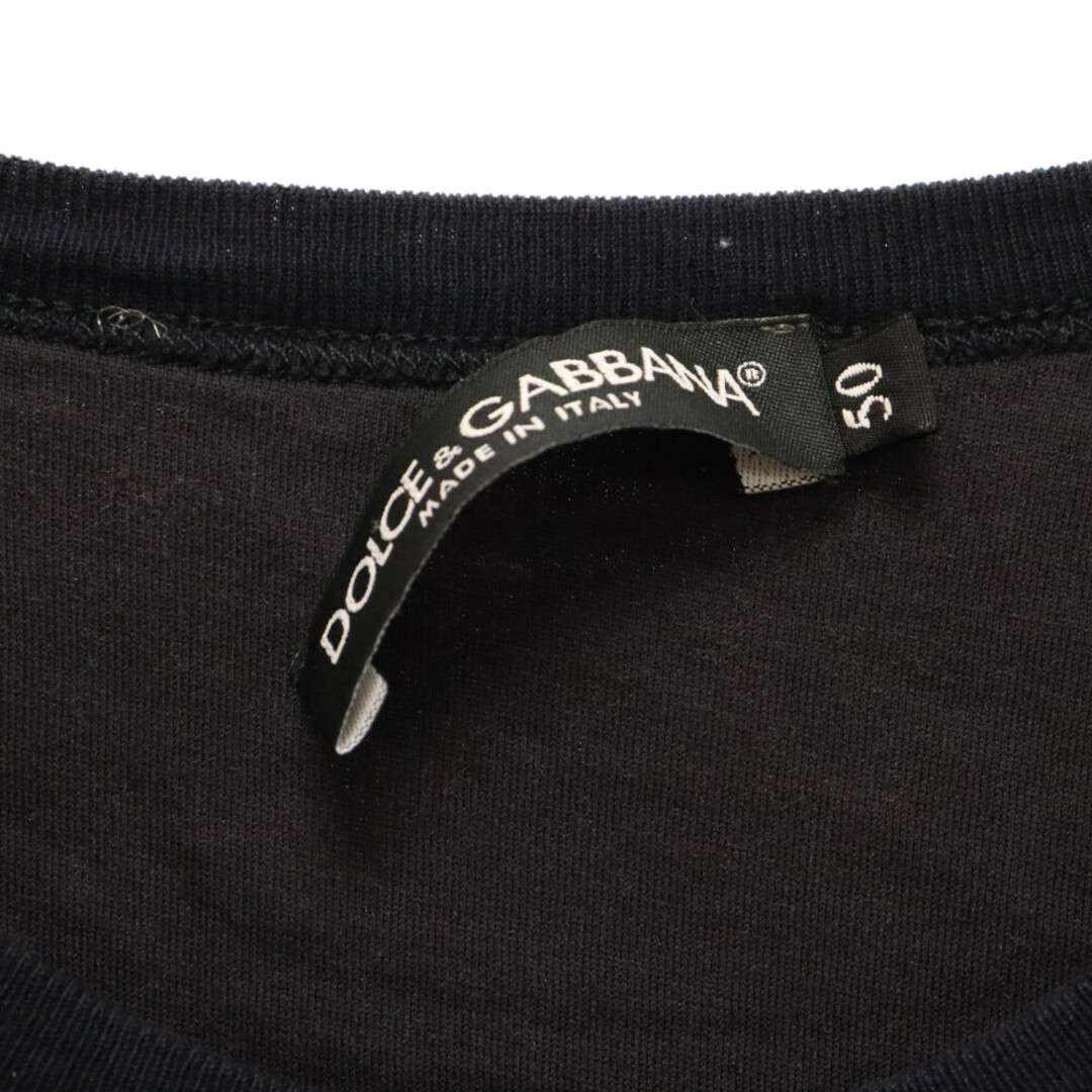 DOLCE&GABBANA(ドルチェアンドガッバーナ)のDOLCE & GABBANA ドルチェアンドガッバーナ フロント デザイン 半袖Tシャツ ブラック G-8FV4T G7HDK-A メンズのトップス(Tシャツ/カットソー(半袖/袖なし))の商品写真