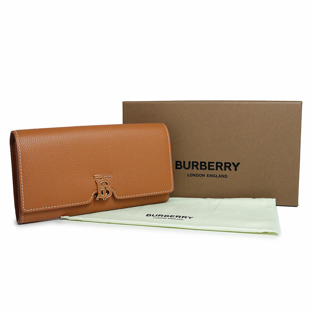 BURBERRY(バーバリー)のバーバリー TBコンチネンタルウォレット 二つ折り長財布 グレイニーレザー ウォームラセットブラウン 茶 ゴールド金具 8049214 箱付 BURBERRY（新品・未使用品） レディースのファッション小物(財布)の商品写真