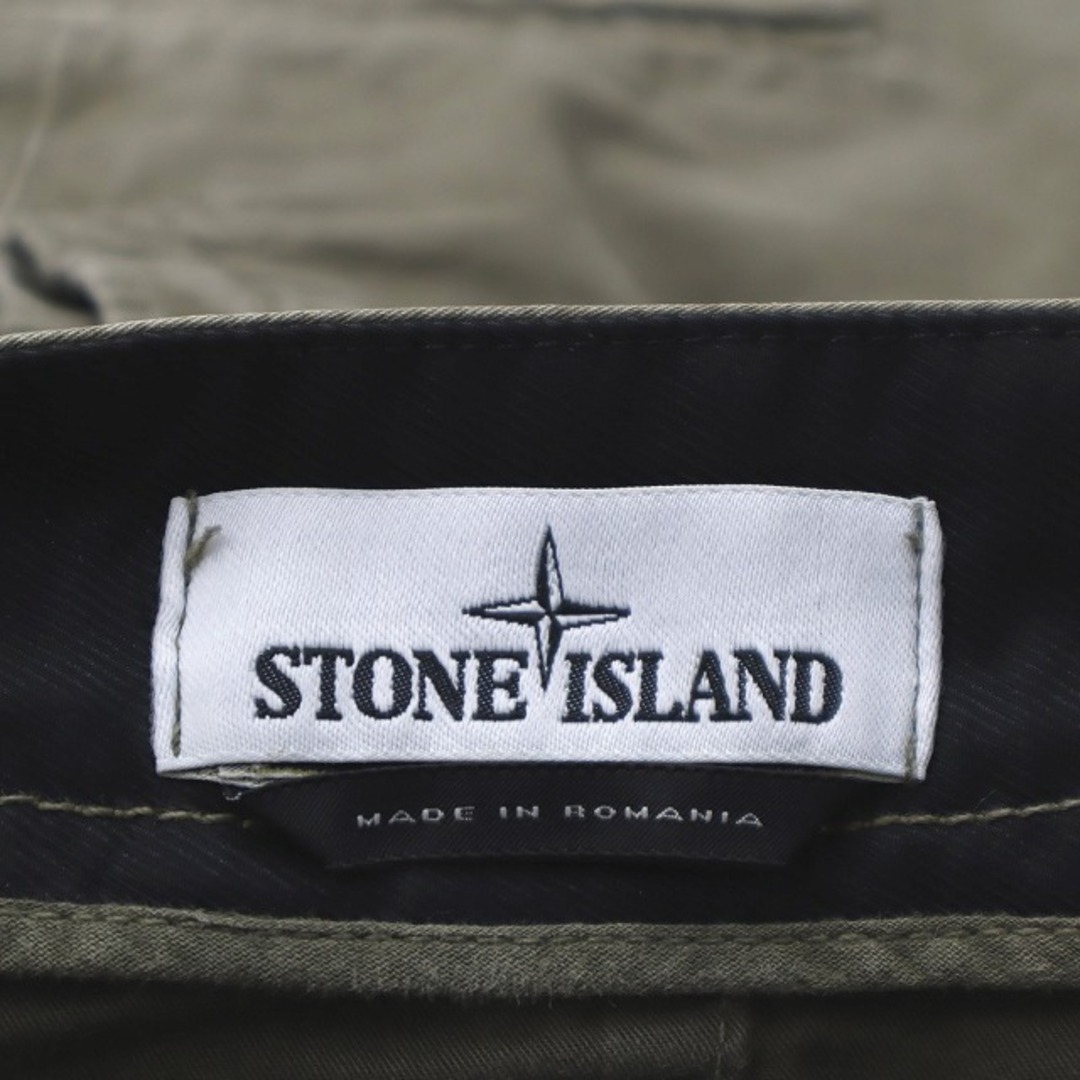 STONE ISLAND(ストーンアイランド)のストーンアイランド ガーメントダイ ショートカーゴパンツ W29 カーキ メンズのパンツ(ショートパンツ)の商品写真