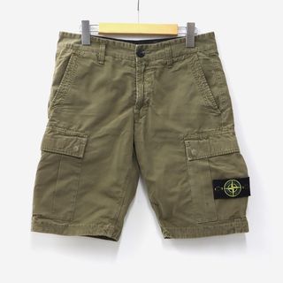 STONE ISLAND - ストーンアイランド ガーメントダイ ショートカーゴパンツ W29 カーキ