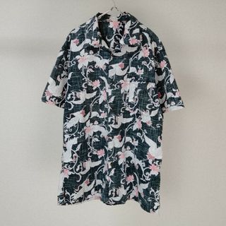 ヴィンテージ(VINTAGE)の90s vintage 開衿シャツ　アロハシャツ　総柄　舐達磨　古着　和柄(シャツ)