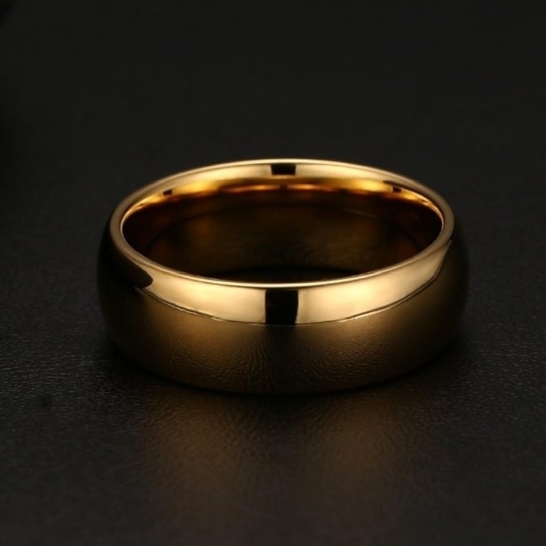 A169 リング ゴールド 指輪 タングステン レディース メンズ 8mm レディースのアクセサリー(リング(指輪))の商品写真
