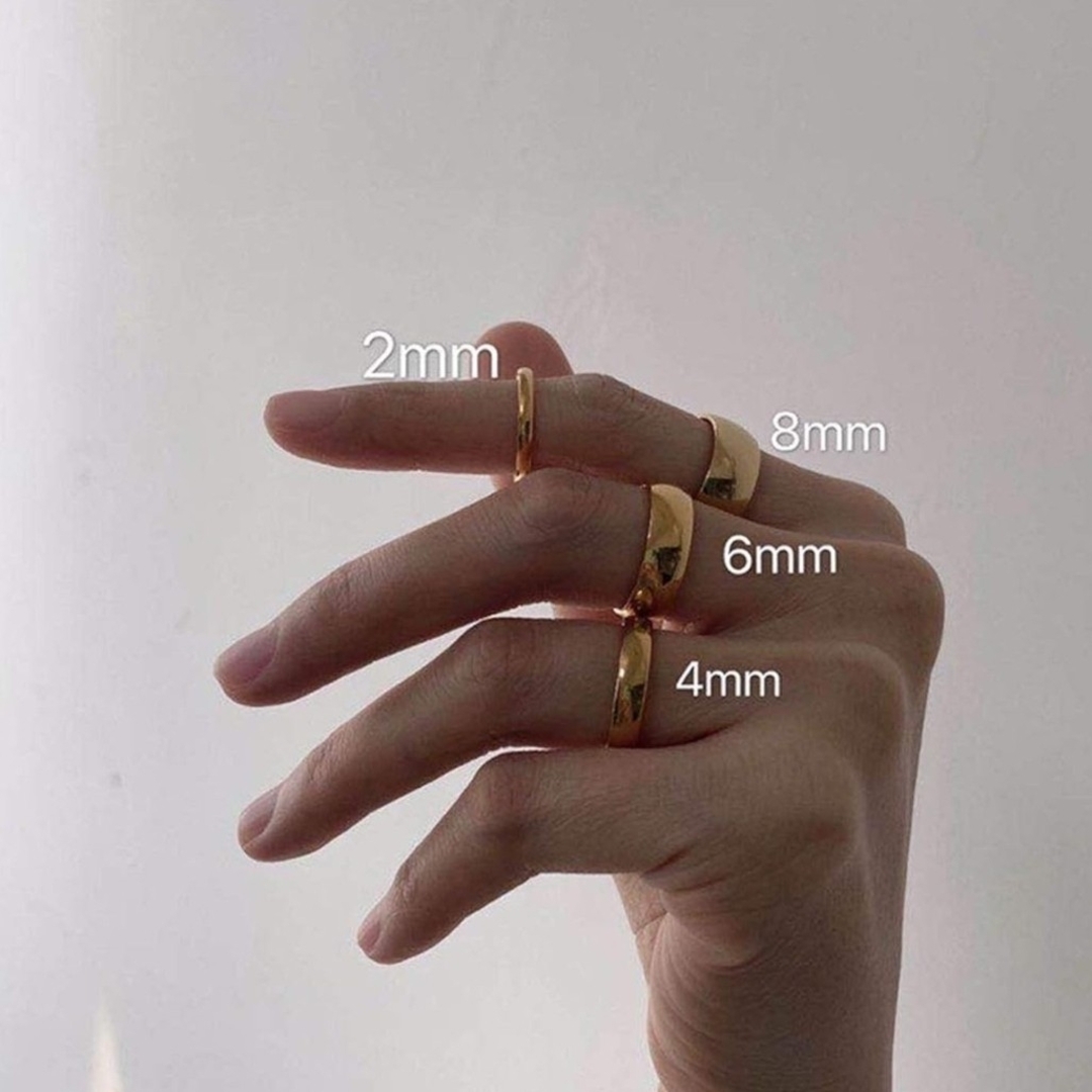 A169 リング ゴールド 指輪 タングステン レディース メンズ 8mm レディースのアクセサリー(リング(指輪))の商品写真