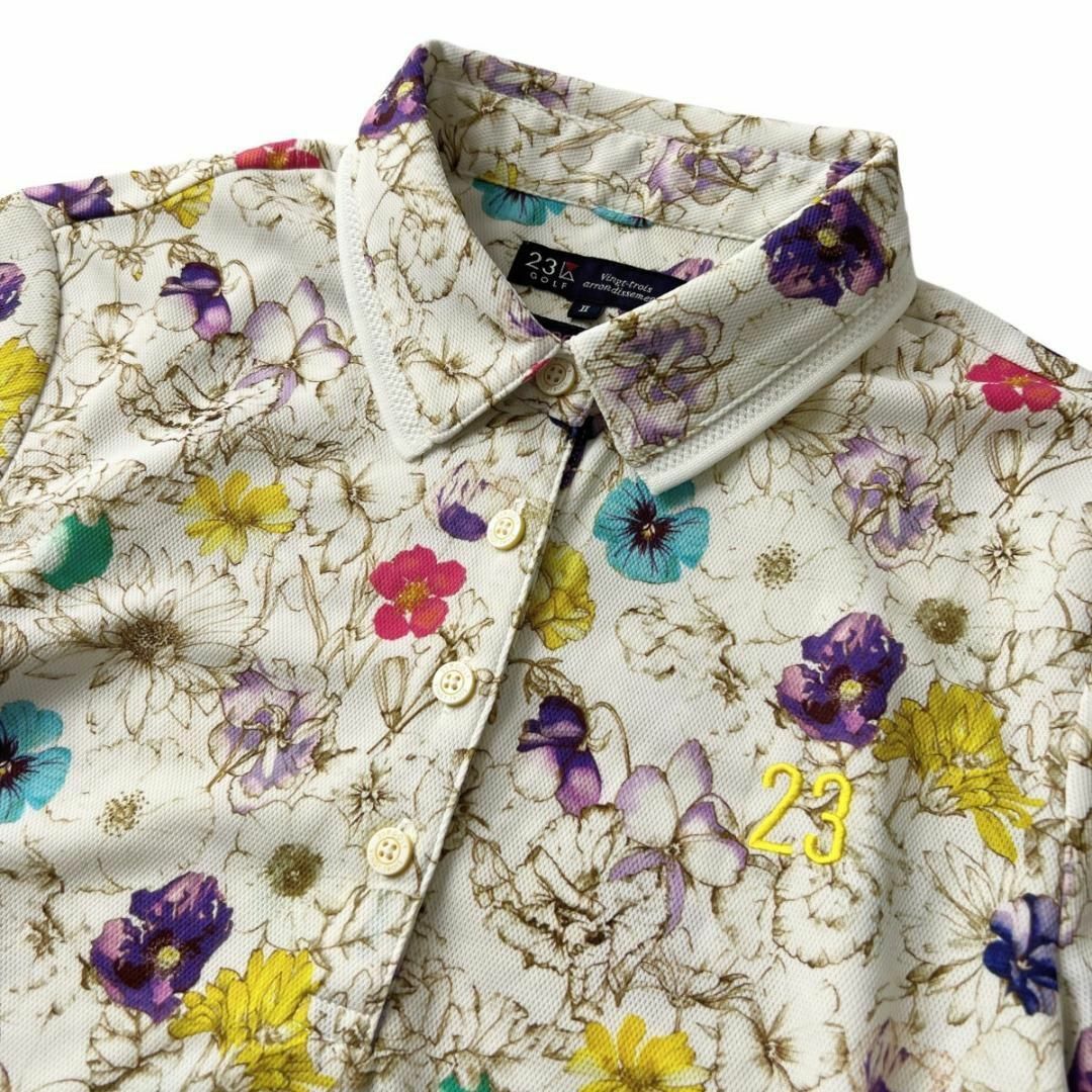 23区(ニジュウサンク)の限定 23区GOLF × LIBERTY 半袖 ポロシャツ 2 (L) 花柄 スポーツ/アウトドアのゴルフ(ウエア)の商品写真