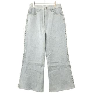 SHIKITARI シキタリ STUDDED DENIM PANTS スタッズデニムパンツ アイスブルー S SHIKITARI2022-06(デニム/ジーンズ)