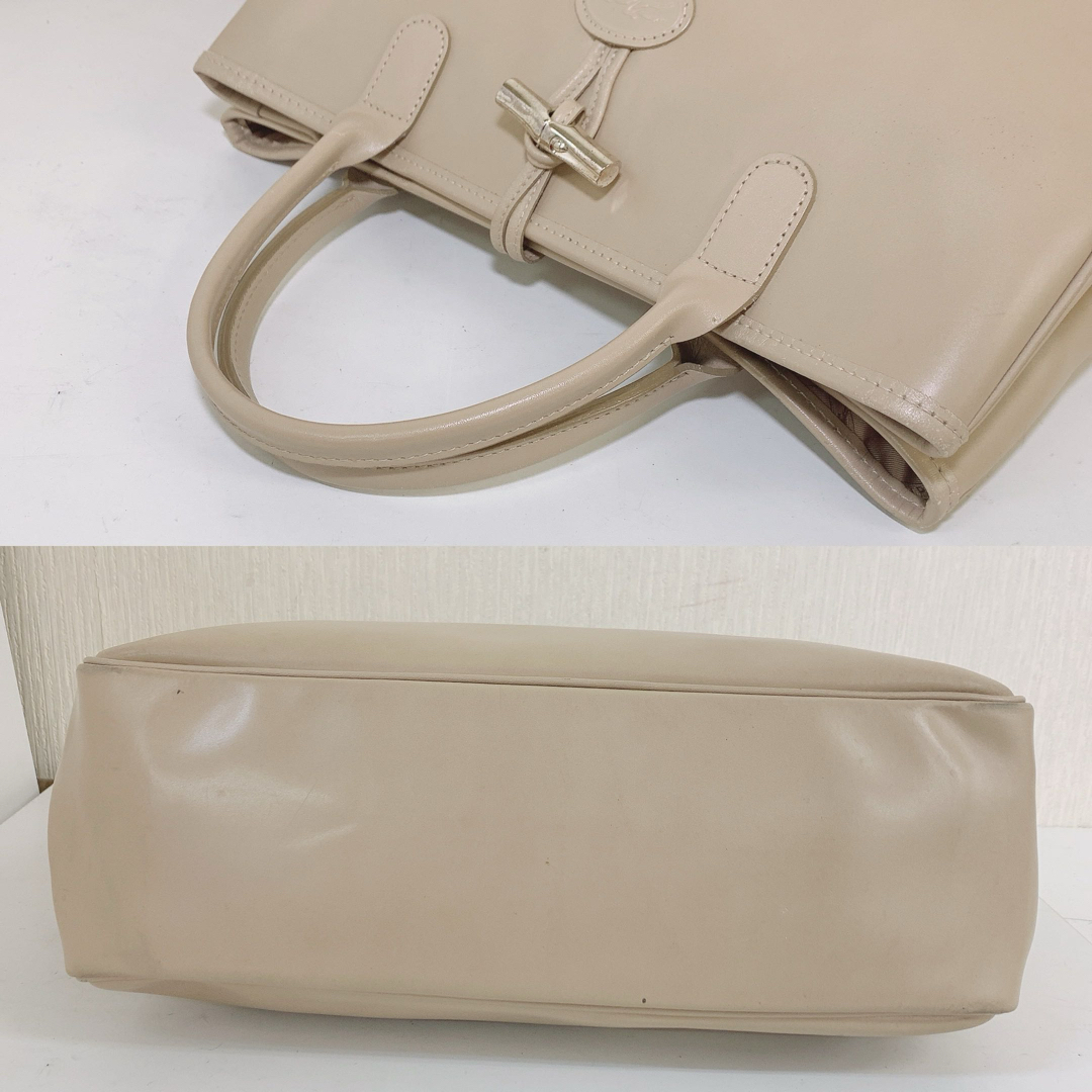 LONGCHAMP(ロンシャン)のＬ　LONG CHAMP レザーハンドバッグ ゴールド金具 保存袋付き レディースのバッグ(ハンドバッグ)の商品写真